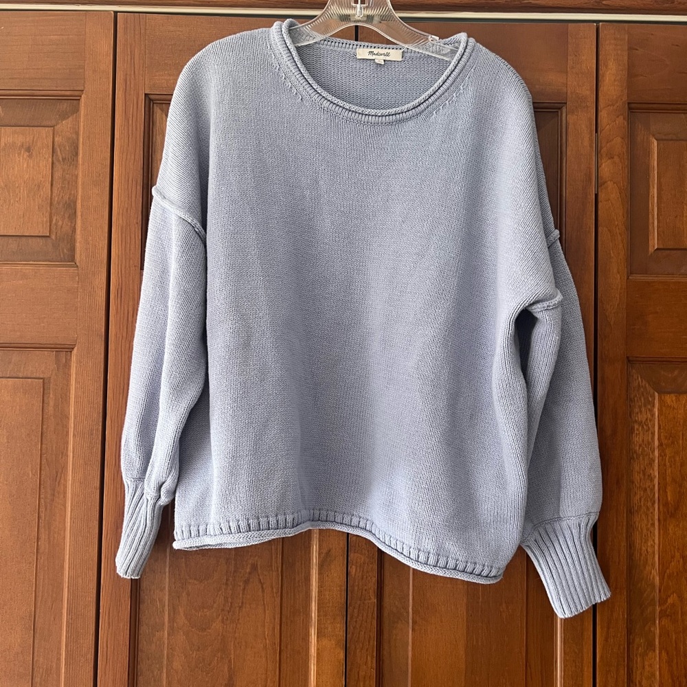 Madewell Soft Blue Crew Neck Sweater- Medium
